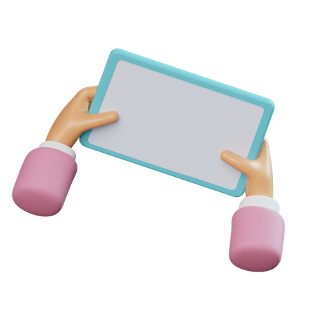 Tablet Holding Hand Gesture  3D Icon