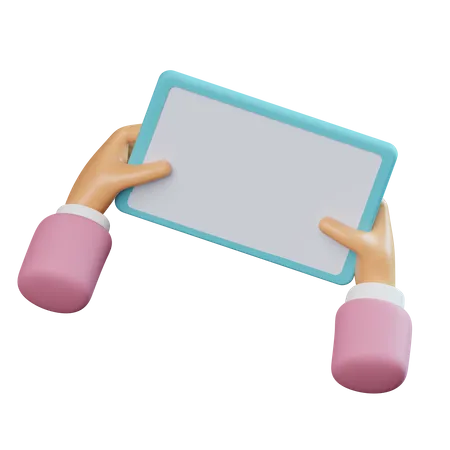 Tablet Holding Hand Gesture  3D Icon