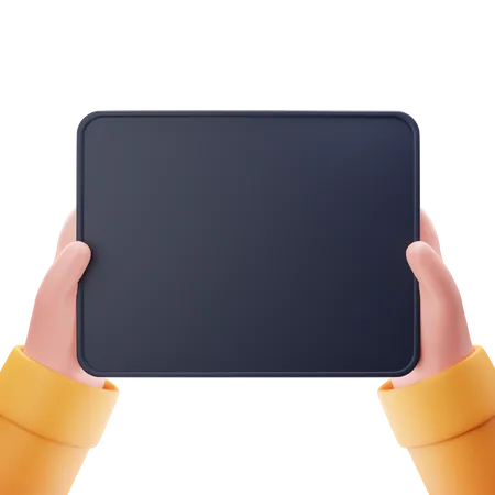 Tablet In hand  3D Illustration