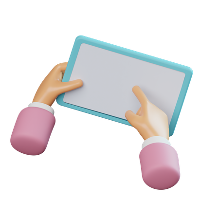 Tablet mit Handbewegung  3D Icon