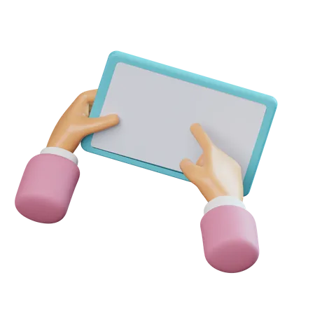 Tablet mit Handbewegung  3D Icon