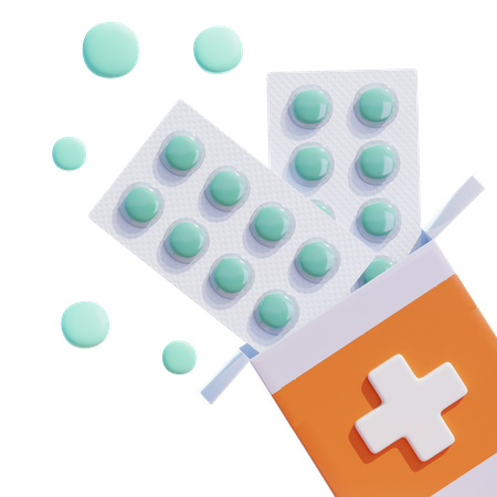 Tablet Package With Pills  3D Icon