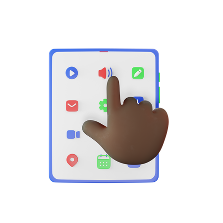 Tablet Touch Gesture 3D Illustration