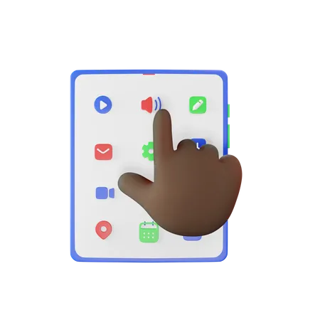 Tablet Touch Gesture 3D Illustration
