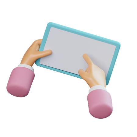 Tablet usando gesto com a mão  3D Icon