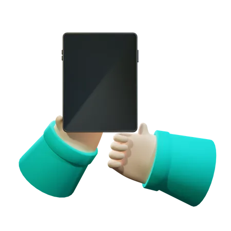 Tablet using gesture 3D Illustration