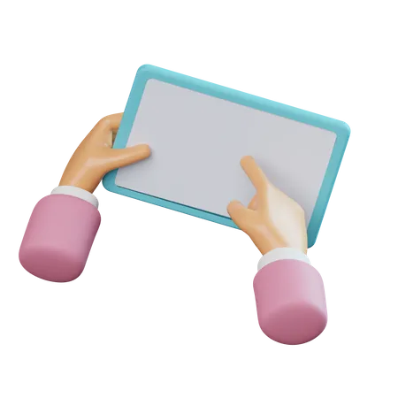 Tablet Using Hand Gesture  3D Icon