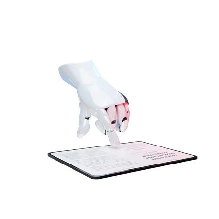 Tablet Using Hand Gesture  3D Illustration