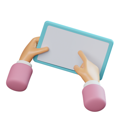 Tablet Using Hand Gesture  3D Icon