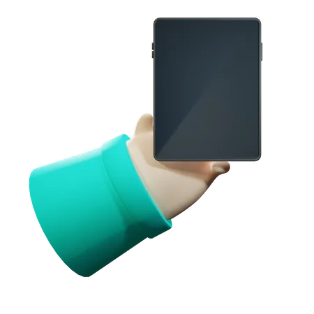 Tableta de mano con pantalla en blanco  3D Illustration