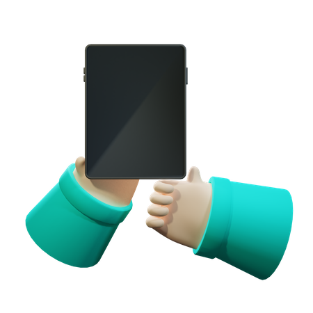 Tableta usando gesto  3D Illustration