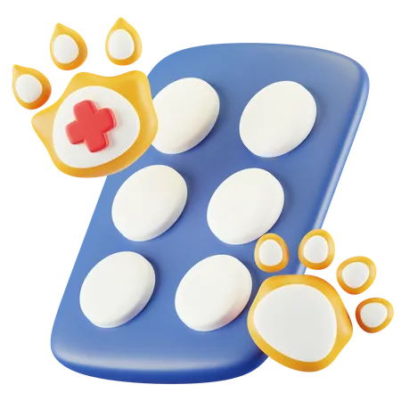 Tabletas para animales  3D Icon