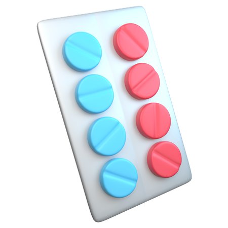 Tablets In Strip  3D Icon