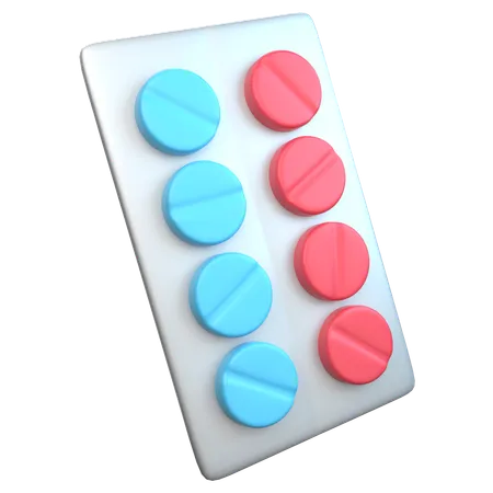 Tablets In Strip  3D Icon