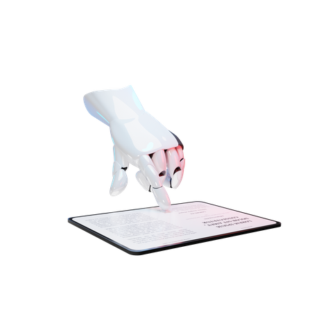 Tablette utilisant un geste de la main  3D Illustration