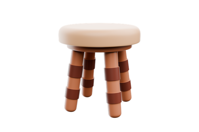 Tabouret rond  3D Icon