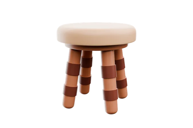 Tabouret rond  3D Icon