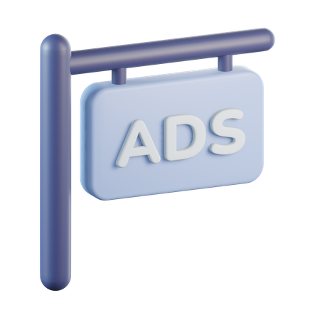 Placa de sinalização suspensa de anúncios  3D Icon