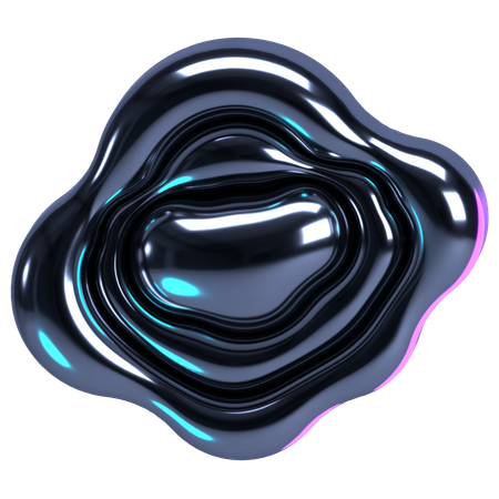 Tache de chrome liquide ondulée  3D Icon