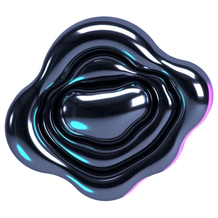 Tache de chrome liquide ondulée  3D Icon