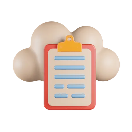 Tâche de reporting cloud  3D Icon