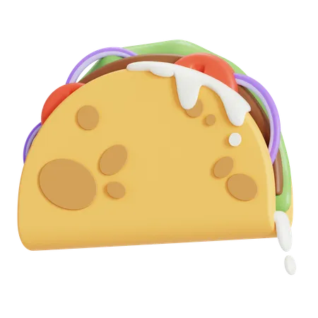 Mexican Taco With Sauce 3D Icon