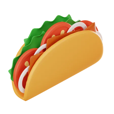 Taco For Food Related Content Mexican Cuisine Themes And Culinary Presentations Showcasing A Tasty Meal 3 D Render Illustration 3D Icon