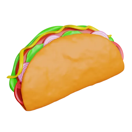 Taco 3 D Illustration 3D Icon
