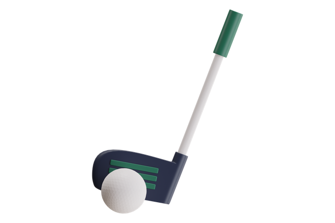 Taco de golfe minimalista e bola  3D Icon