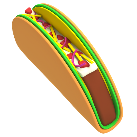 Taco mexicano  3D Icon