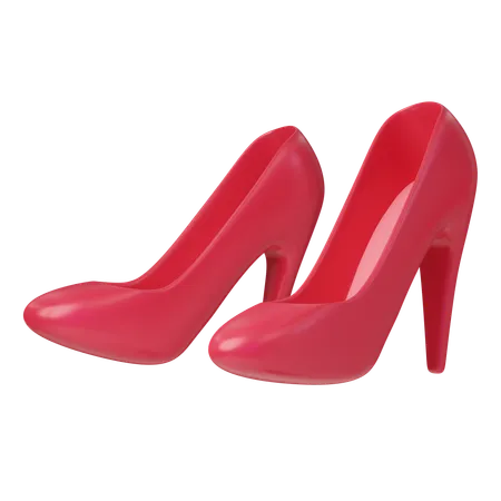 Elegante Icono De Zapatos Rojos De Tacon Alto Para Mujer Para El Dia Internacional De La Mujer Ilustracion 3 D Feminismo Independencia Libertad Empoderamiento Activismo Por Los Derechos De Las Mujeres 3D Icon