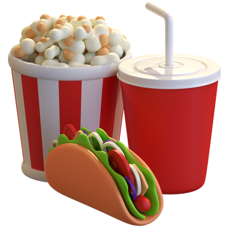 Tacos e refrigerante  3D Illustration