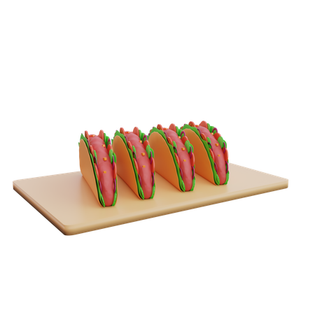 Plato de tacos  3D Icon