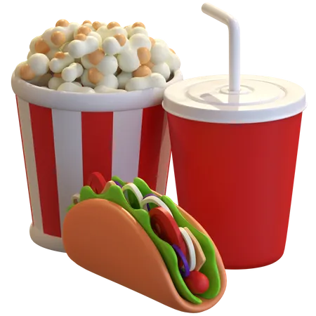 Tacos y refresco  3D Illustration