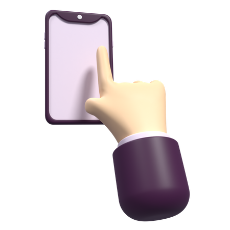 Toucher la main du smartphone  3D Icon