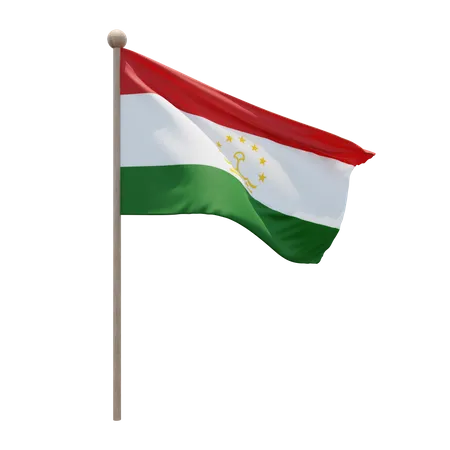 Mât de drapeau du Tadjikistan  3D Flag