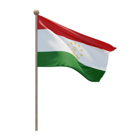 Mât de drapeau du Tadjikistan  3D Flag