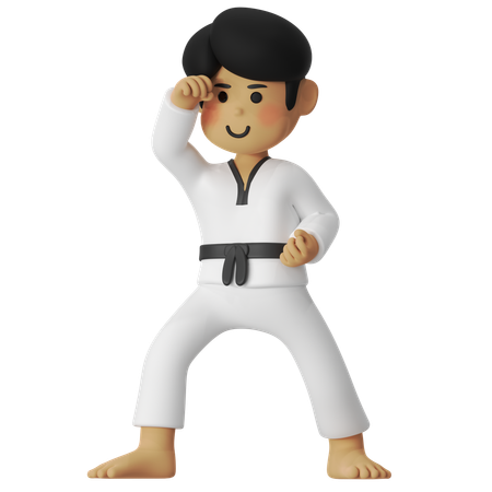 Taekwondo Block Boy  3D Icon