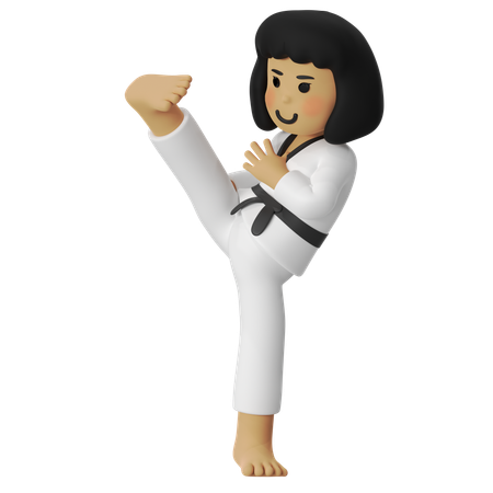 Taekwondo High Kick Girl  3D Icon