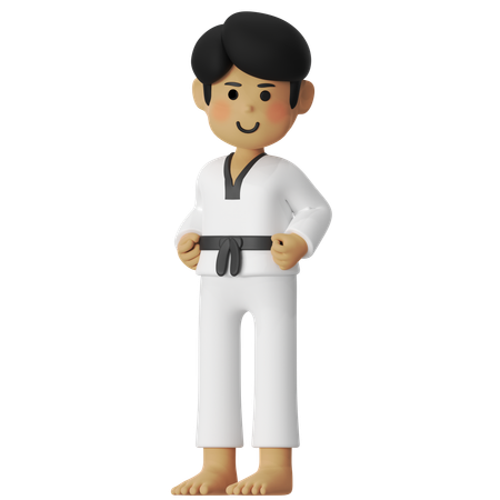Taekwondo Stance Boy  3D Icon