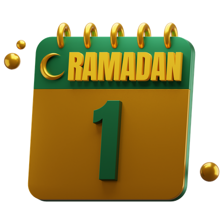 Tag 1 Ramadan  3D Icon