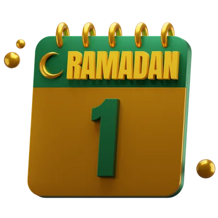 Tag 1 Ramadan  3D Icon