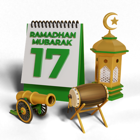 Tag 17 Ramadan  3D Icon