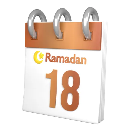 Tag 18 Ramadan  3D Icon