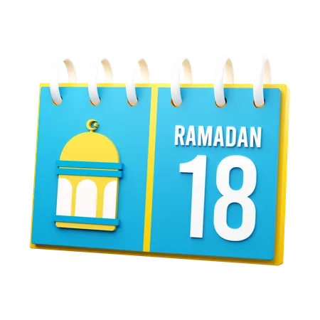 Tag 18 Ramadan-Kalender  3D Illustration