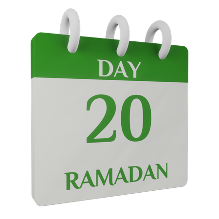 Tag 20 Ramadan  3D Illustration