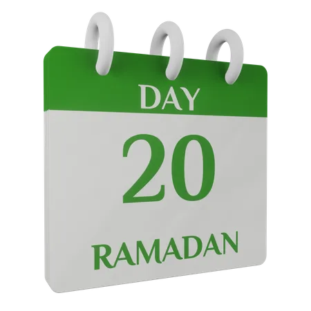 Tag 20 Ramadan  3D Illustration