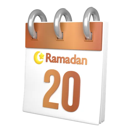 Tag 20 Ramadan  3D Icon
