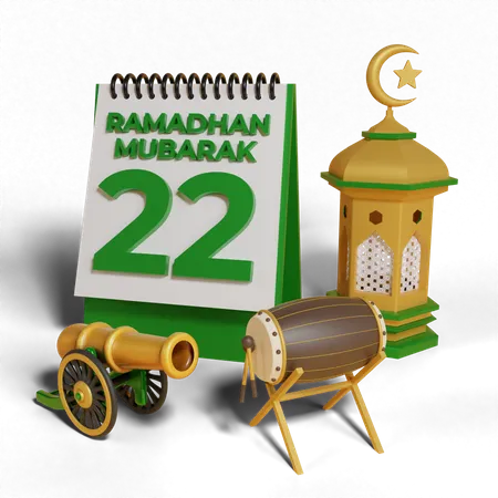 Tag 22 Ramadan  3D Icon