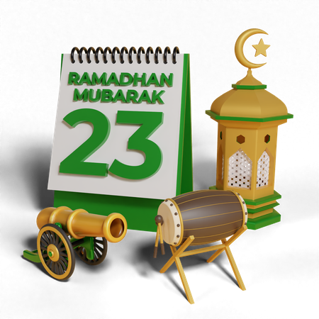 Tag 23 Ramadan  3D Icon